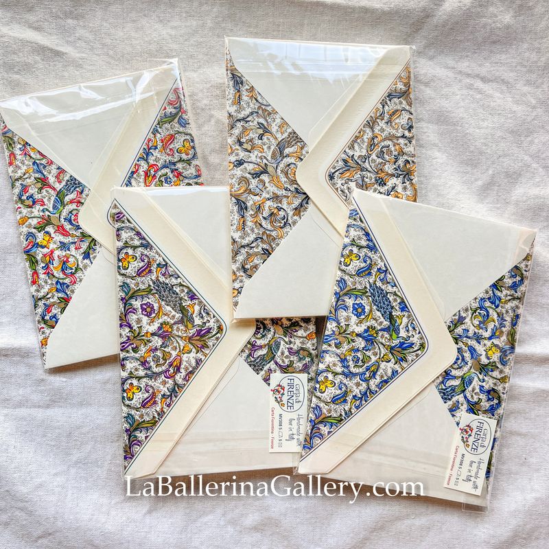 Italian letter paper sheets and envelopes 5 Florentine Florence Italy Luxury Stationery vintage hot stamping card gift pen