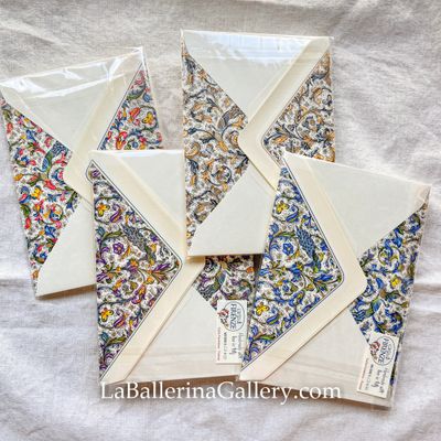 Italian letter paper sheets and envelopes 5 Florentine Florence Italy Luxury Stationery vintage hot stamping card gift pen