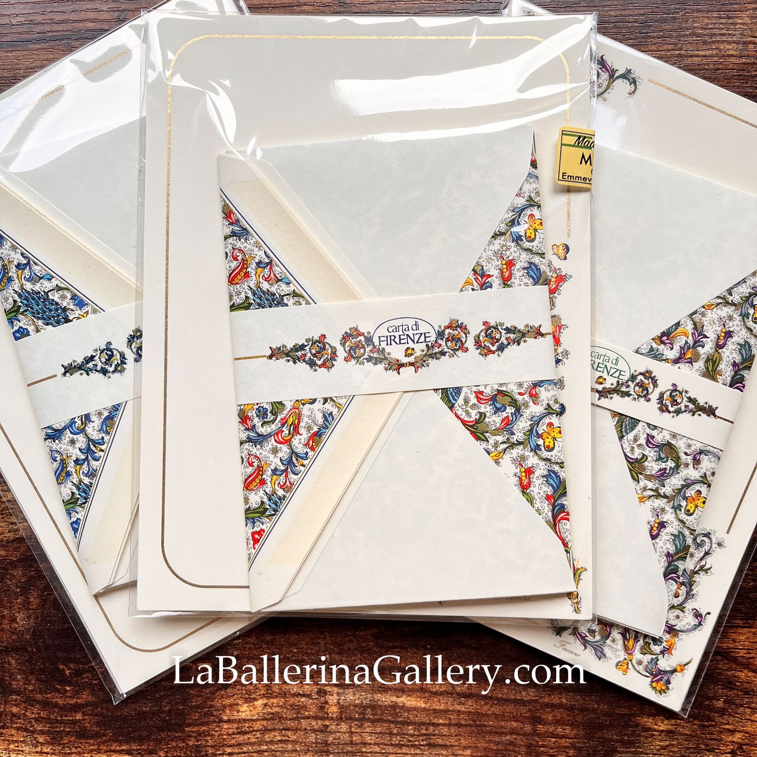Italian letter paper sheets and envelopes 6 Florentine Florence Italy Luxury Stationery vintage hot stamping card gift