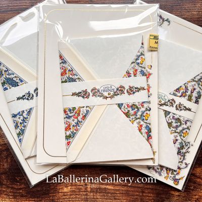 Italian letter paper sheets and envelopes 6 Florentine Florence Italy Luxury Stationery vintage hot stamping card gift
