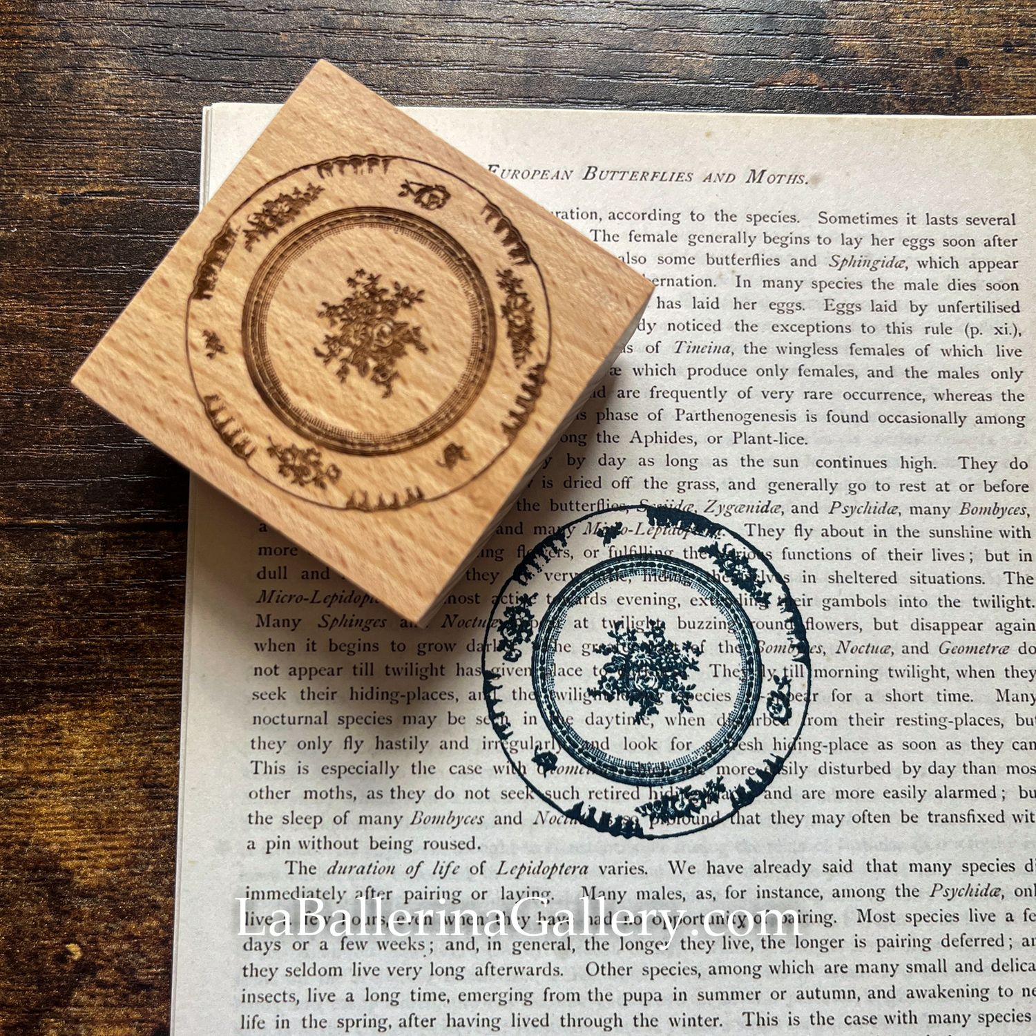 Plate Stamp Vintage Wooden Rubber Stamp Junk Journal Scrapbook Planner gift stationery