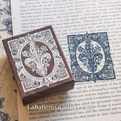 Florentine lillium "Il giglio" stamp post wood 5x4cm