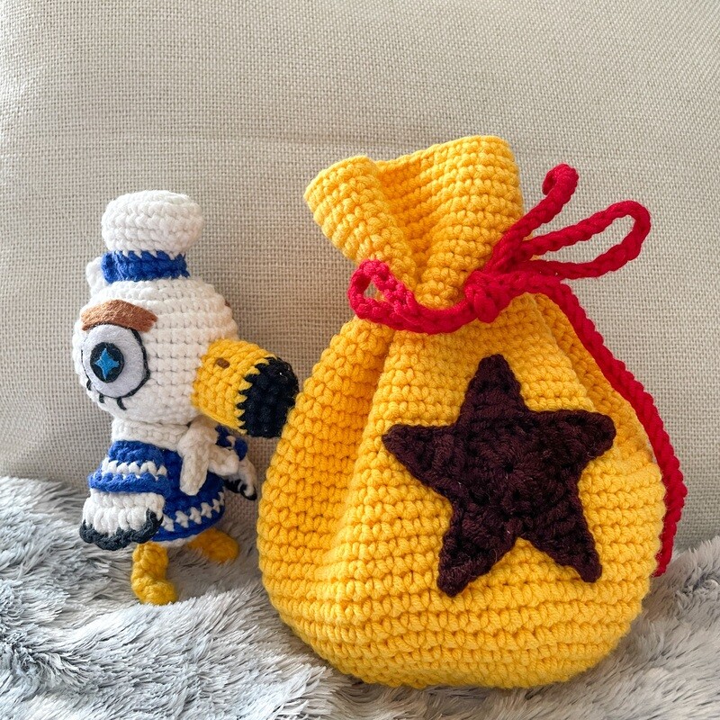 Guiliver ACNH Crochet Doll + FREE Crochet Bell Bag