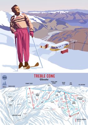 Treble Cone Ski Map