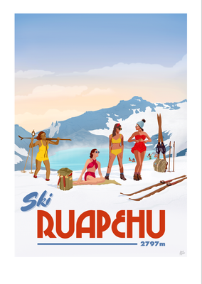 Mt Ruapehu Travel Poster