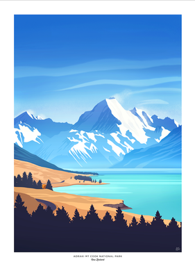 Aoraki Mt Cook Travel Poster