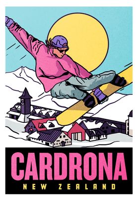 Cardrona Snowboarding retro poster