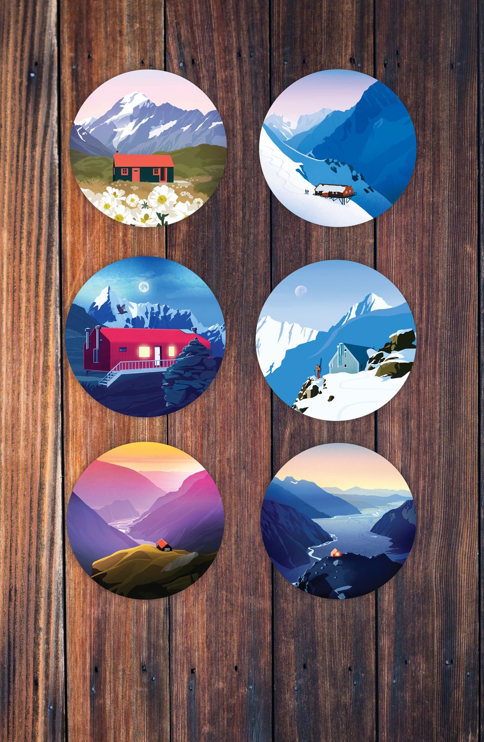 Backcountry Huts Coaster set