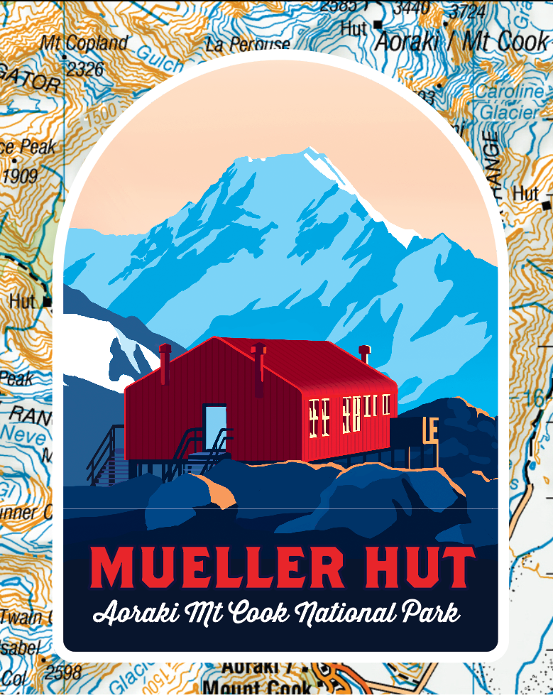 Mueller Hut sticker