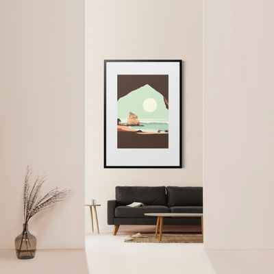 Cathedral Cove Pastel Landscape