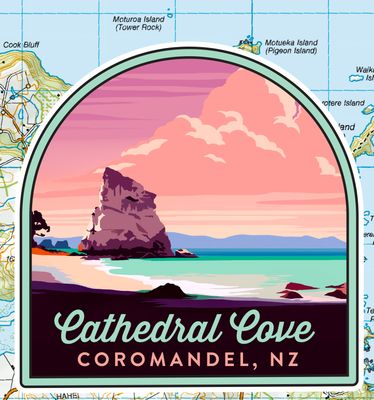 Cathedral Cove sticker