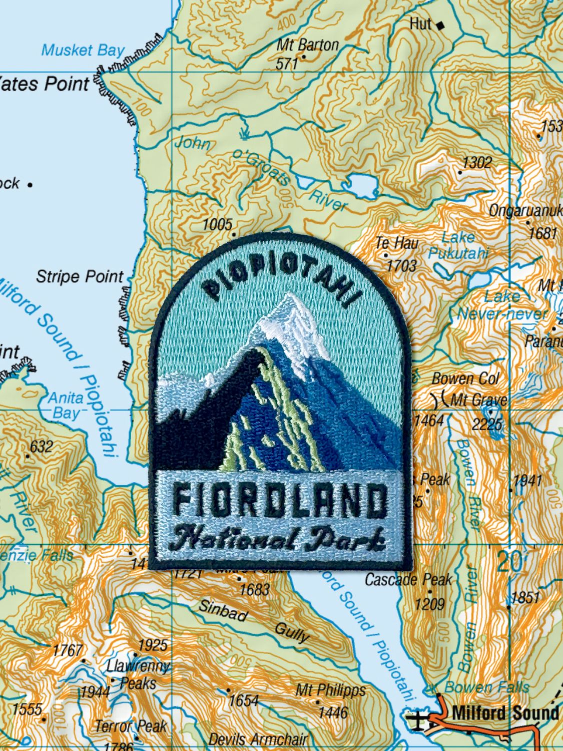 Fiordland iron-on patch