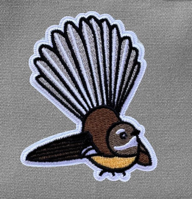 Pīwakawaka Fantail Iron-on patch