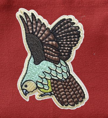 Kākāpō iron-on patch