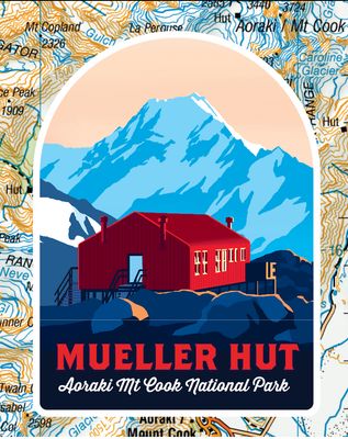 Mueller Hut sticker