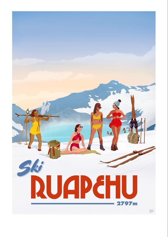 Mt Ruapehu Travel Poster