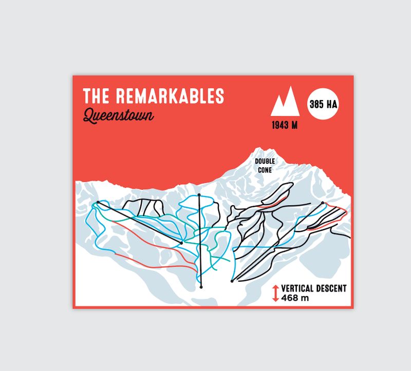 Ski map magnets