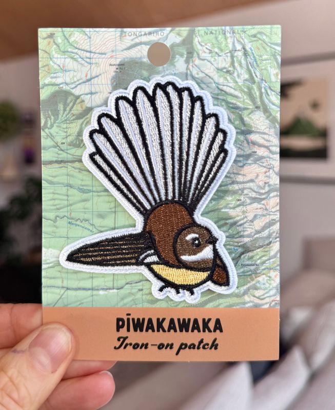 Pīwakawaka Fantail Iron-on patch