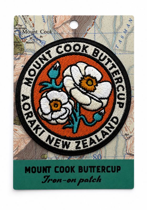 Mount Cook Buttercup iron-on patch