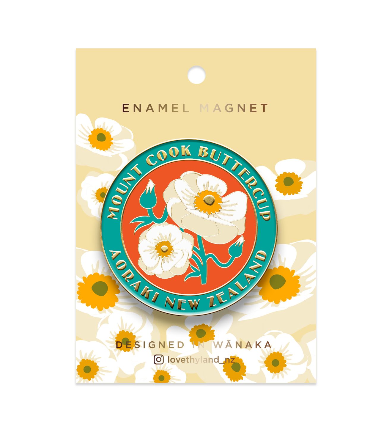 Mount Cook Buttercup Enamel Pin