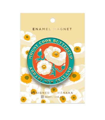 Mount Cook Buttercup Enamel Magnet