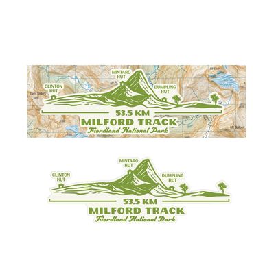 Milford Track Elevation map sticker