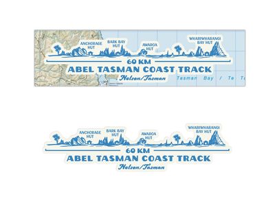 Abel Tasman Coast Track Elevation Map sticker