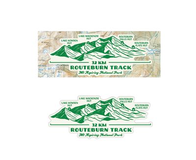 Routeburn Track Elevation Map Sticker