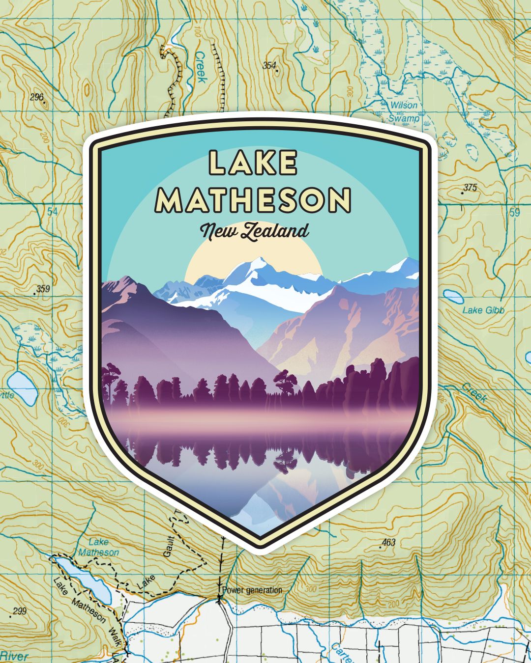 Lake Matheson Sticker