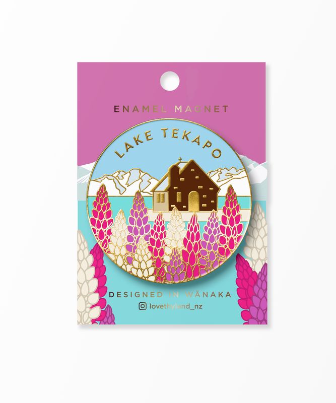 Tekapo Lupins Enamel Magnet