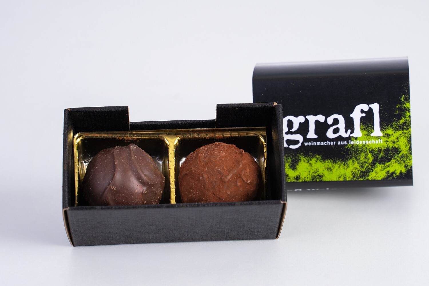 2 Pralinen nach Wahl in der Geschenkverpackung