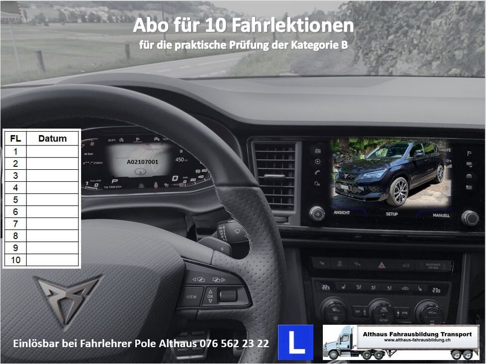 Fahrschule 10 Lektionen à 50 Minuten (Cupra Automat)