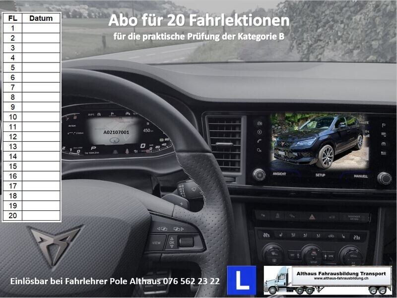 Fahrschule 20 Lektionen à 50 Minuten (Cupra Automat)