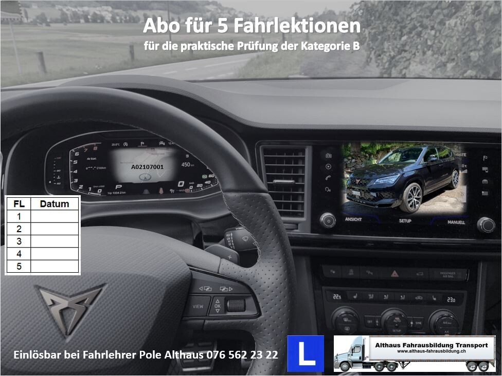 Fahrschule 5 Lektionen à 50 Minuten (Cupra Automat)