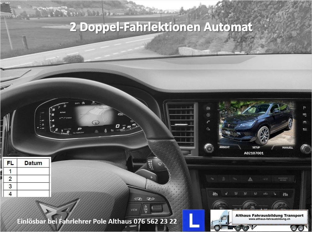 2 Doppel-Fahrlektionen à 100 Minuten (Cupra Automat)