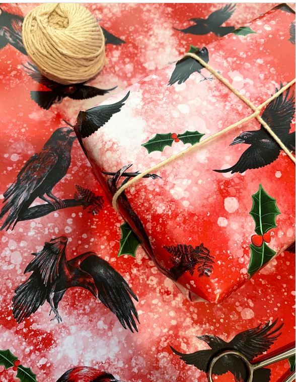 Crow Christmas Wrapping Paper