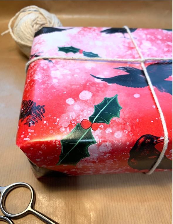 Crow Christmas Wrapping Paper