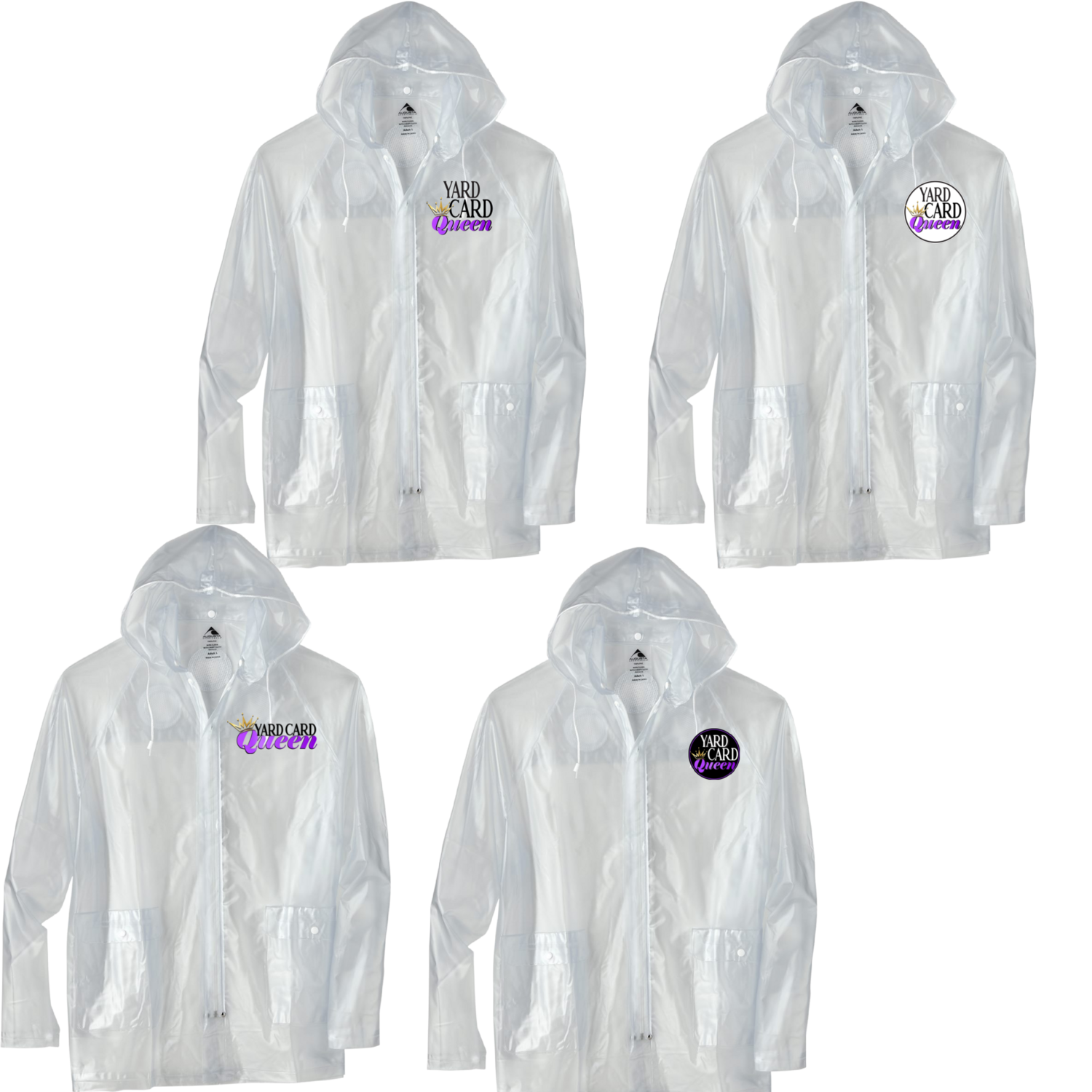Clear Unisex YCQ Logo Rain Jacket