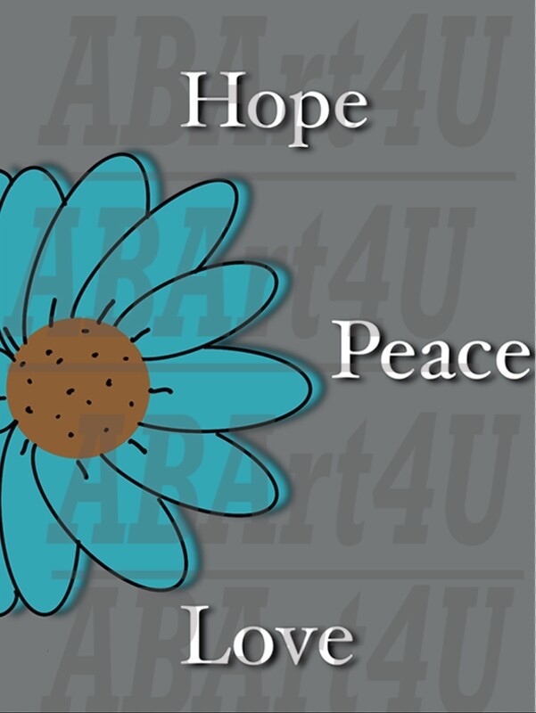 Hope Peace Love Flower