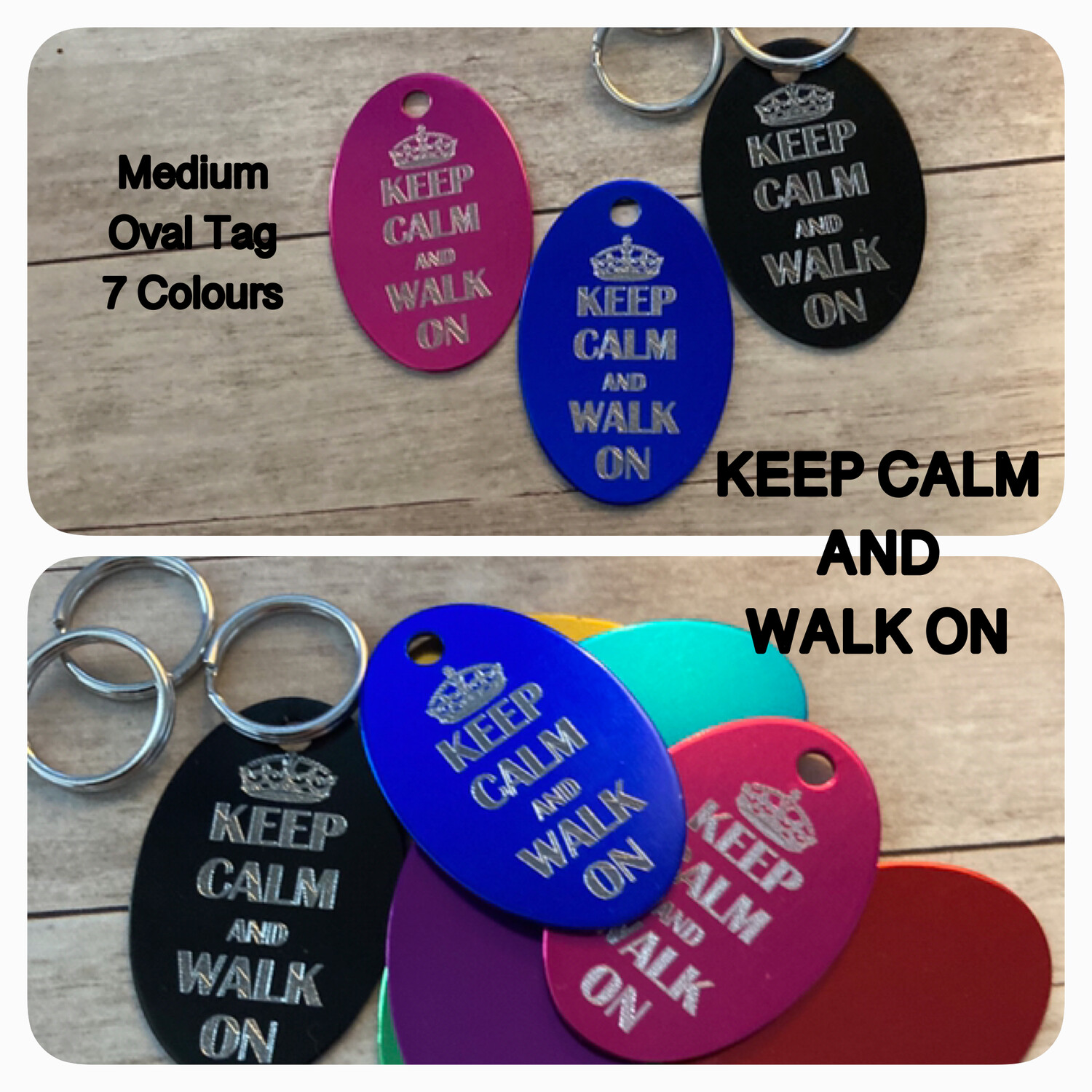 KEEP CALM &amp; WALK ON - Oval Tag