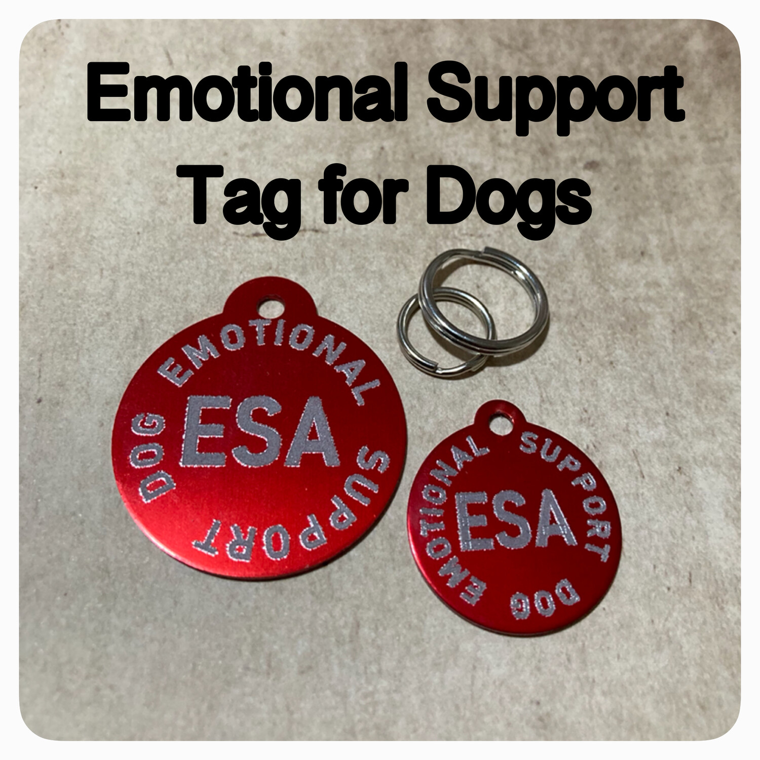 Emotional Support Circle Tag - 2 Sizes 