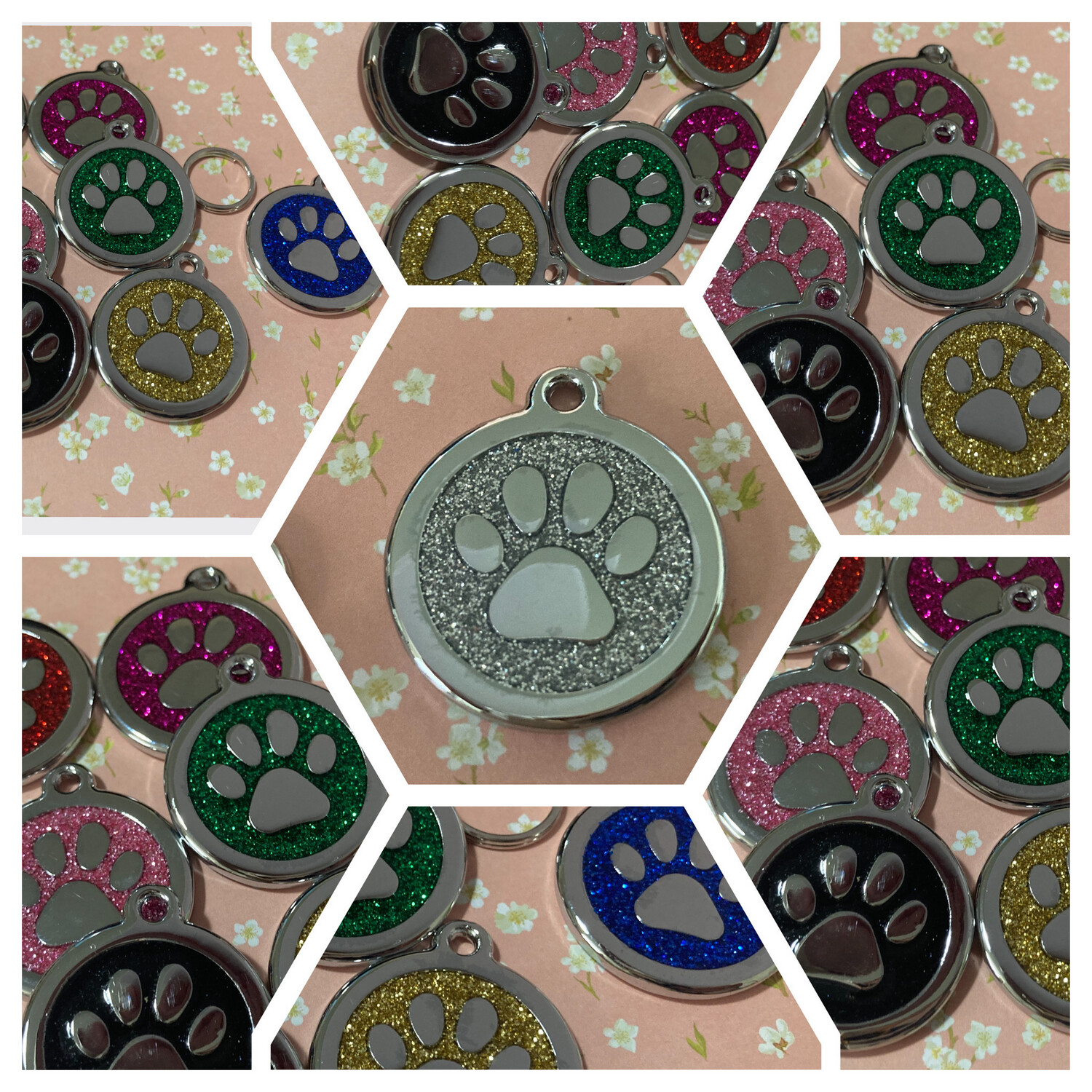 Paw GLITTER Circle - 30mm