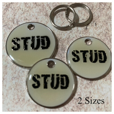 STUD Aged Shabby Look Enamel Tag - 2 Sizes
