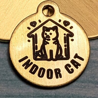 Indoor Cat Brass Tag