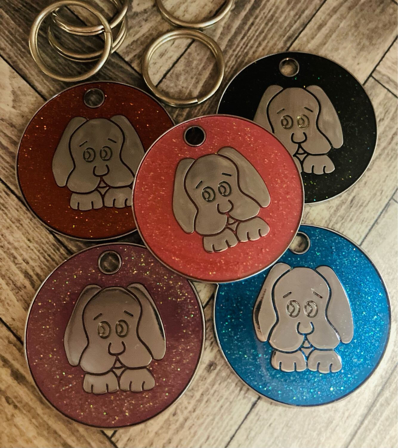 Glittery Pooch Design 30mm - TWIN PACK