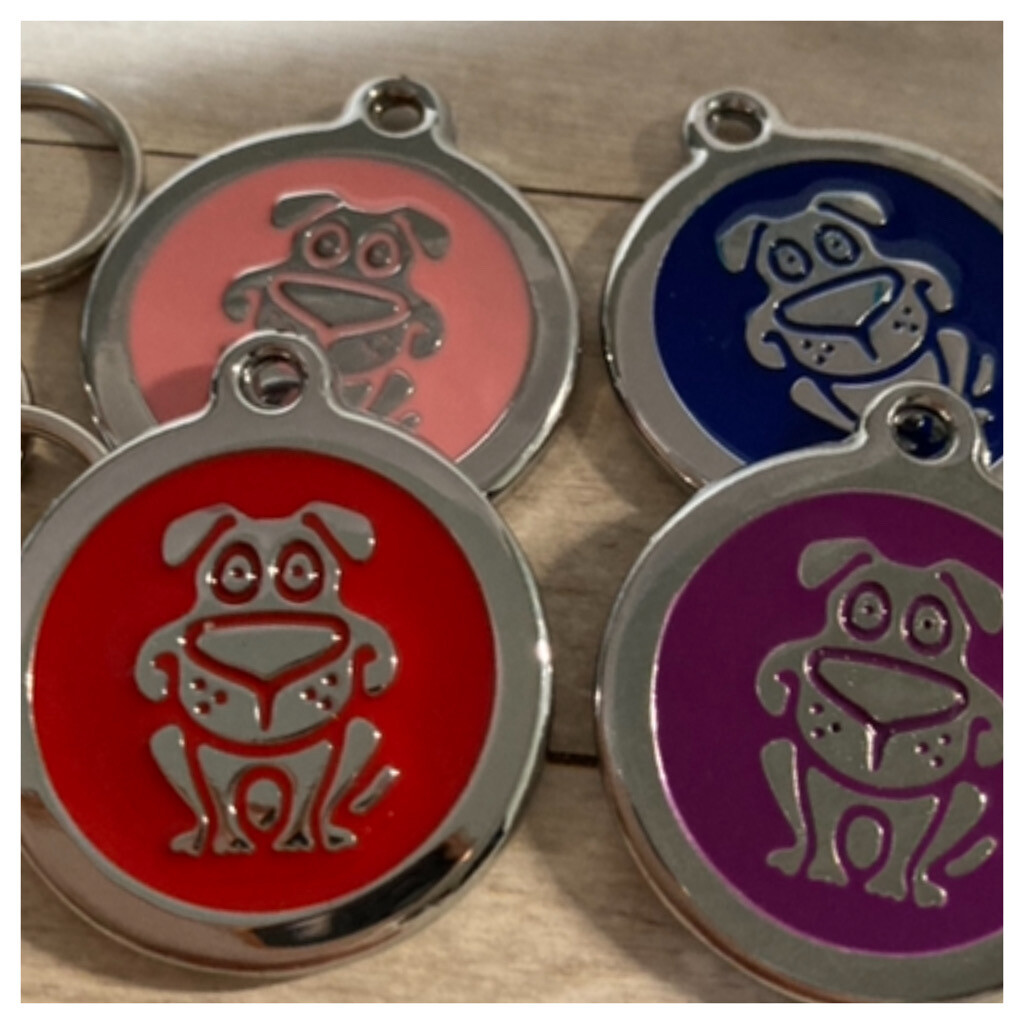 Cute Enamel Dog Circle - 30mm