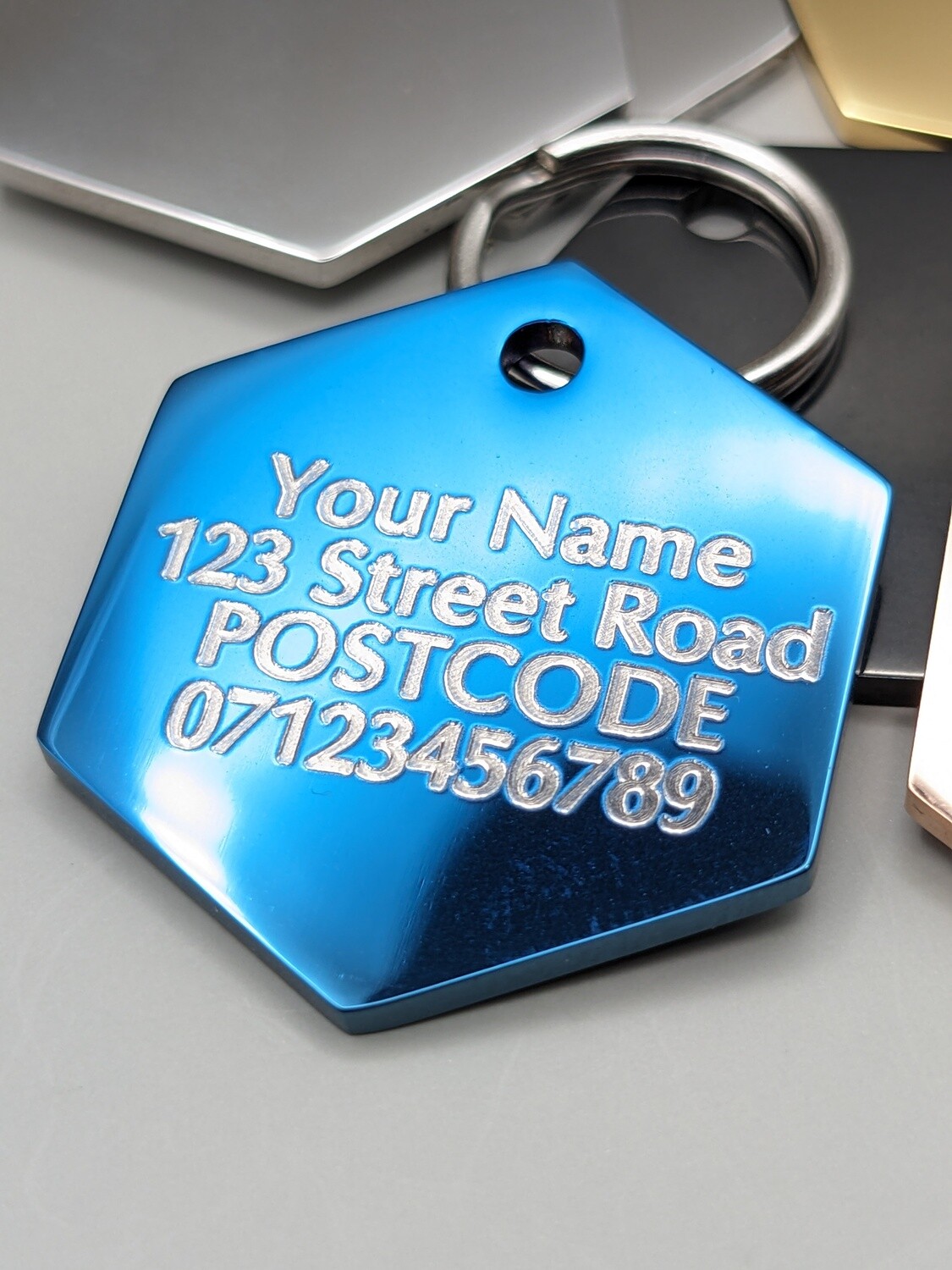 NEW Hexagon Stainless Steel Tag