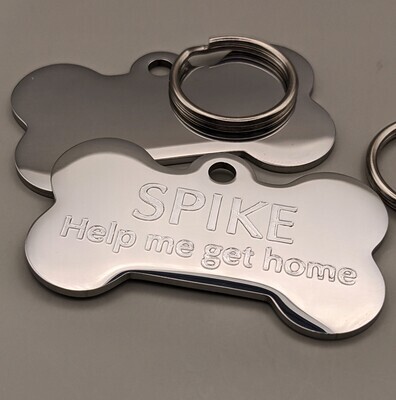 Stainless Steel XL - Heavy Duty Bone Dog Tag