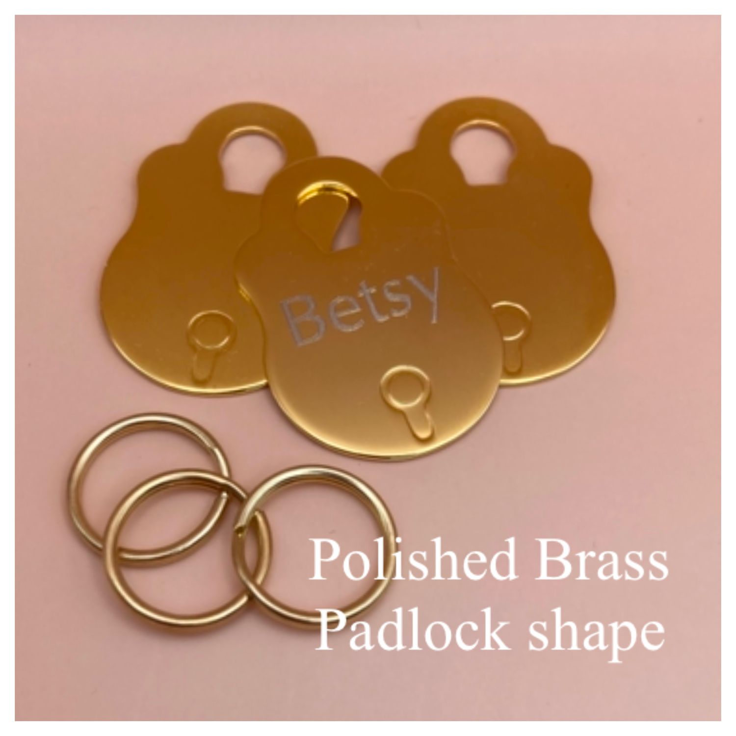 Padlock Shape Medium Tag 100% Brass