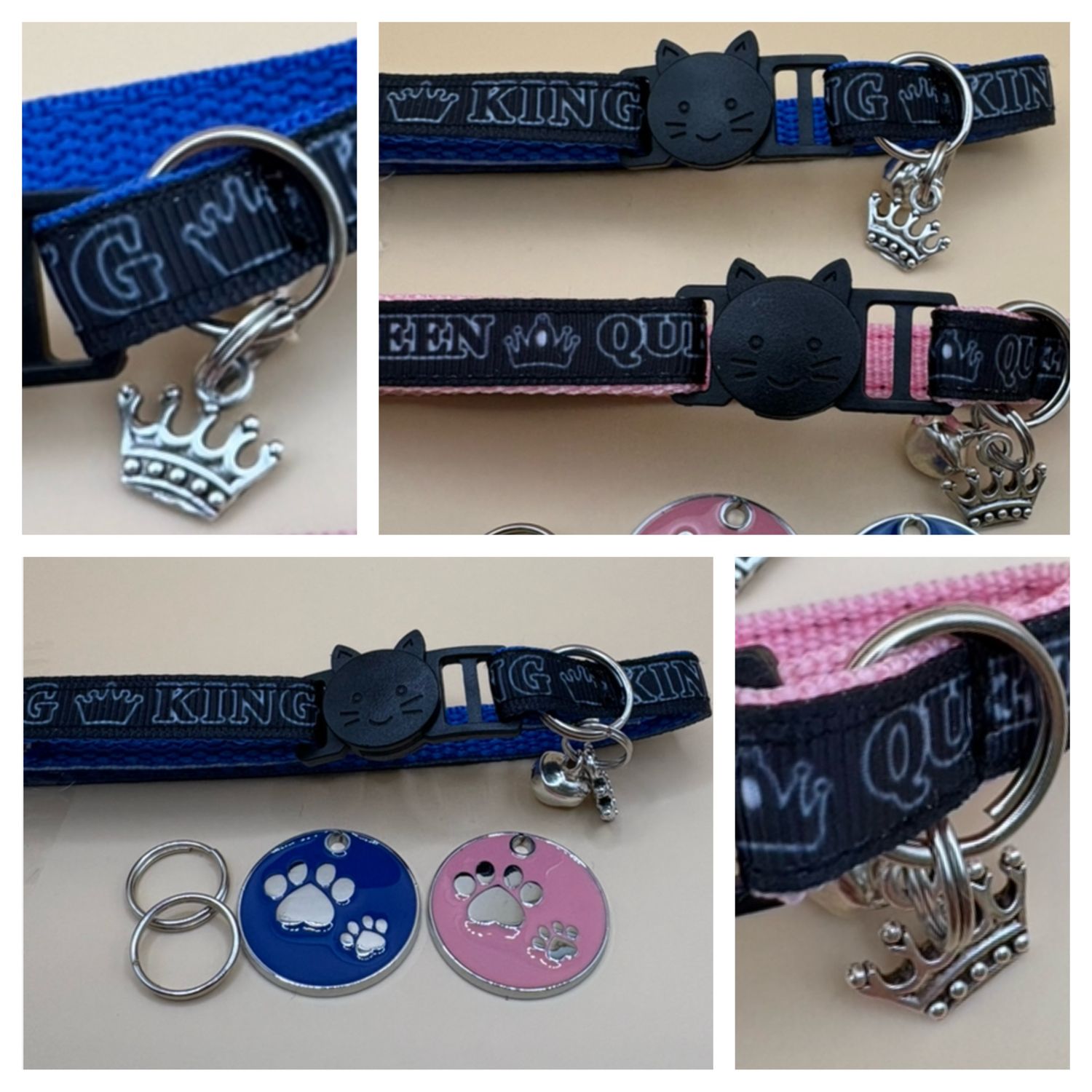 Deluxe Enamel Tag with KING/QUEEN Collar